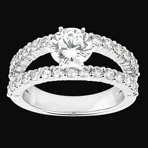 251 Carat Natural Earth Mined Diamonds Engagement Ring Double Shank White Gold GB Rings 251 Carat Natural Earth Mined Diamonds Engagement Ring Double Shank White Gold GB Rings