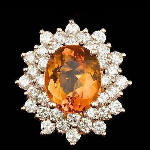 2150 Ct Oval Cut Citrine Natural Earth Mined Diamond Wedding Ring White Gold 14K GB Rings 2150 Ct Oval Cut Citrine Natural Earth Mined Diamond Wedding Ring White Gold 14K GB Rings