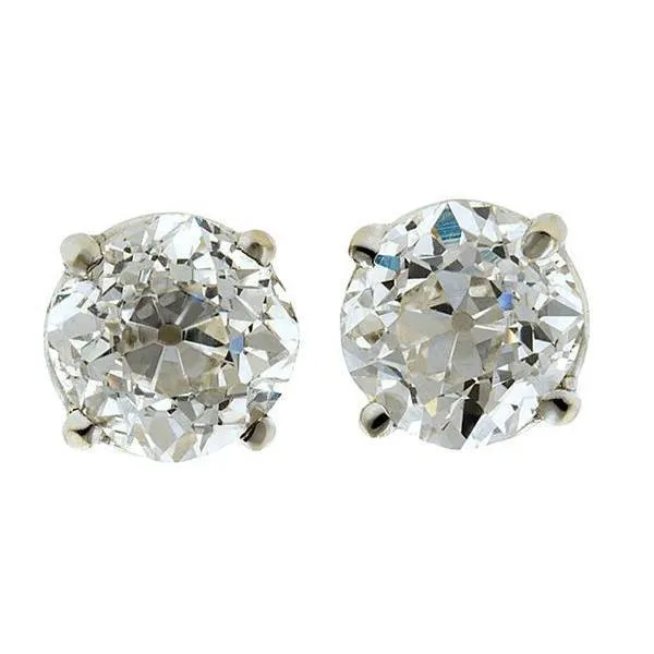 4 Carat Old Miner Cut Genuine Natural Earth Mined Diamond Stud Earrings GB Earrings 4 Carat Old Miner Cut Genuine Natural Earth Mined Diamond Stud Earrings GB Earrings