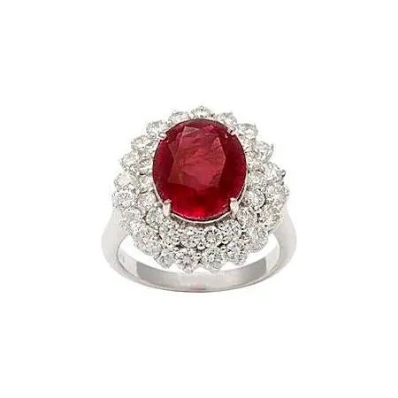 625 Ct Oval Cut Ruby With Natural Earth Mined Diamonds Ring White Gold 14K GB Rings 625 Ct Oval Cut Ruby With Natural Earth Mined Diamonds Ring White Gold 14K GB Rings