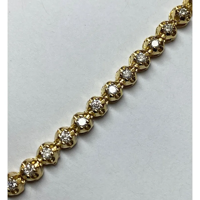 88 Ct Natural Earth Mined Diamond Mens Tennis Necklace 22 Inches Strand Yellow Gold 45 mm Wide GB Necklaces