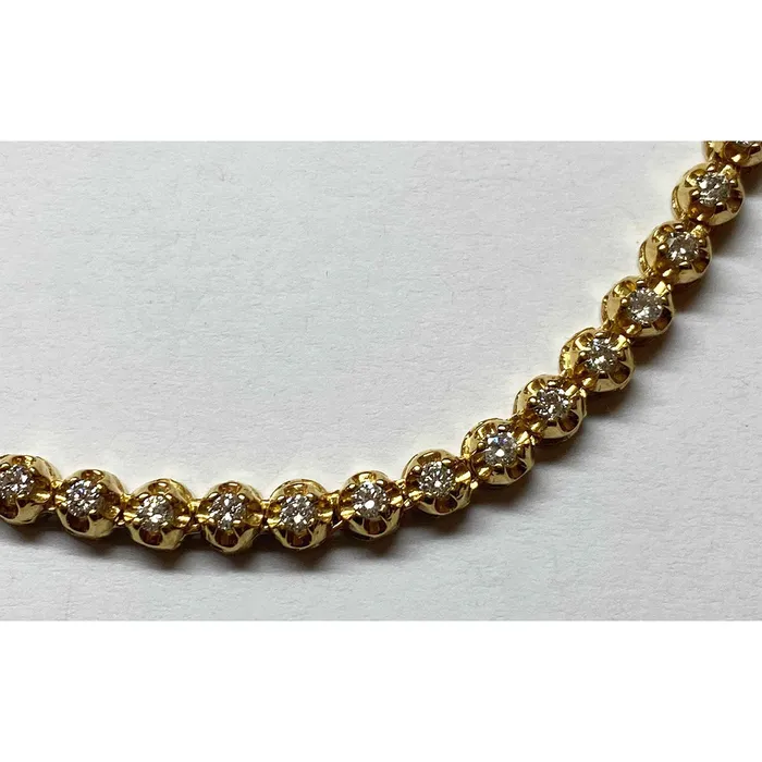 88 Ct Natural Earth Mined Diamond Mens Tennis Necklace 22 Inches Strand Yellow Gold 45 mm Wide GB Necklaces