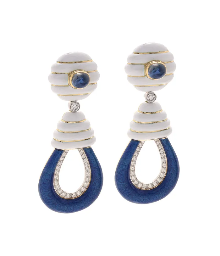Beehive Earrings Sapphire David Webb Earrings