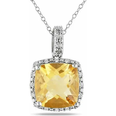 Big Cushion Madeira Citrine With Natural Earth Mined Diamonds 2675 Ct Pendant Gold 14K GB Necklaces Big Cushion Madeira Citrine With Natural Earth Mined Diamonds 2675 Ct Pendant Gold 14K GB Necklaces
