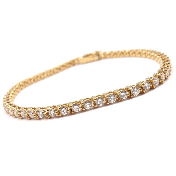 Bracelets 55 Ct 14K Yellow Gold Round Cut Natural Earth Mined Diamond Tennis Bracelet Lady GB Bracelets 55 Ct 14K Yellow Gold Round Cut Natural Earth Mined Diamond Tennis Bracelet Lady GB