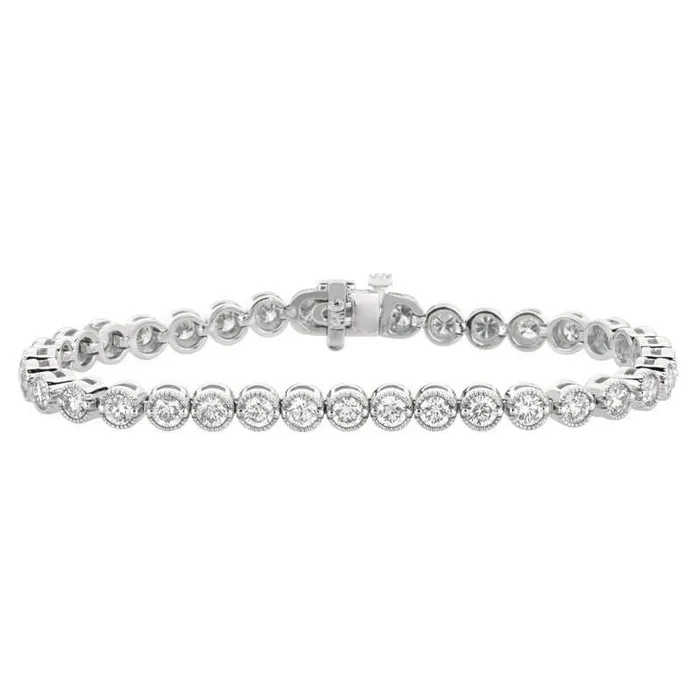 Bracelets 6 Carat Round Real Natural Earth Mined Diamonds White Gold 14K Prong Setting Bracelet New GB Bracelets 6 Carat Round Real Natural Earth Mined Diamonds White Gold 14K Prong Setting Bracelet New GB