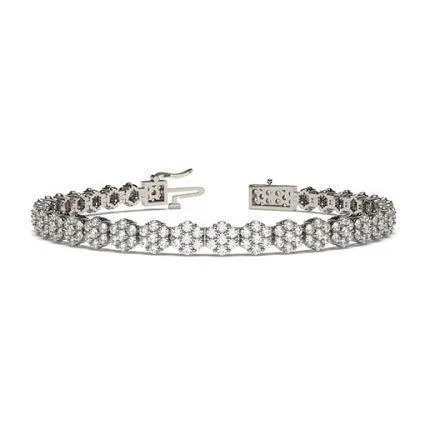 Bracelets GB 450 Ct Round Shaped Natural Earth Mined Diamond Tennis Bracelet 14K White Gold Jewelry Bracelets GB 450 Ct Round Shaped Natural Earth Mined Diamond Tennis Bracelet 14K White Gold Jewelry