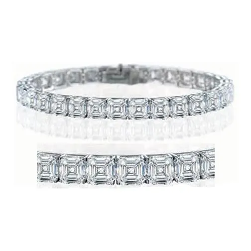 Bracelets GB Asscher Cut Natural Earth Mined Diamond Gorgeous Tennis Bracelet 48 Carats Gold Jewelry Bracelets GB Asscher Cut Natural Earth Mined Diamond Gorgeous Tennis Bracelet 48 Carats Gold Jewelry