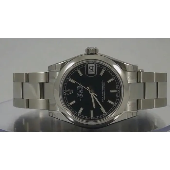 Bracelets GB Datejust Rolex Watch Black Dial Stainless Steel Bracelet Midsize Bracelets GB Datejust Rolex Watch Black Dial Stainless Steel Bracelet Midsize