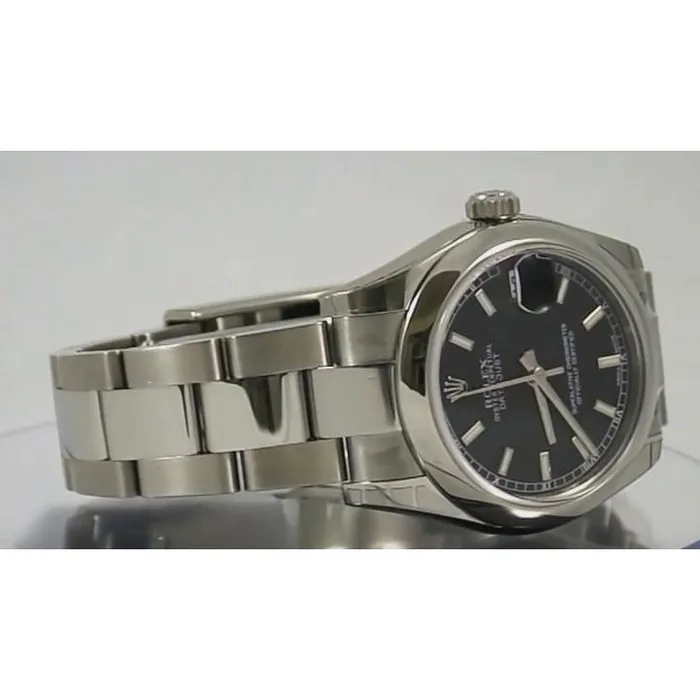 Bracelets GB Datejust Rolex Watch Black Dial Stainless Steel Bracelet Midsize