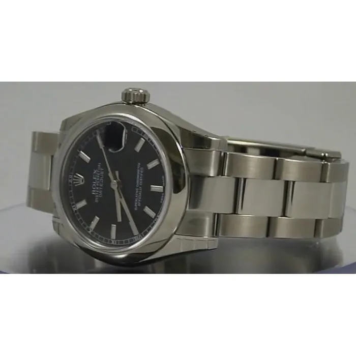 Bracelets GB Datejust Rolex Watch Black Dial Stainless Steel Bracelet Midsize