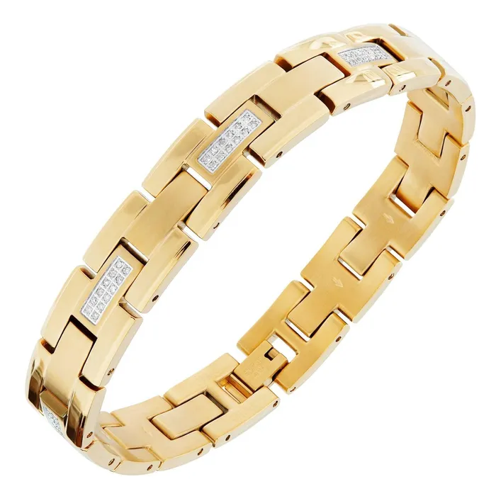 Bracelets GB Link Mens Bracelet Gorgeous Small 180 Carats Natural Earth Mined Diamonds YG 14K Bracelets GB Link Mens Bracelet Gorgeous Small 180 Carats Natural Earth Mined Diamonds YG 14K