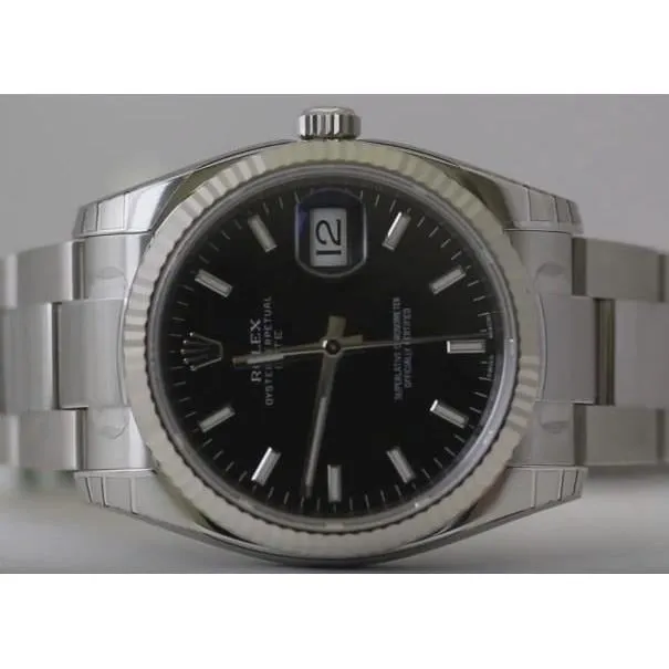 Bracelets GB Rolex Datejust Watch Black Stick Dial Oyster Bracelet Ss Midsize Bracelets GB Rolex Datejust Watch Black Stick Dial Oyster Bracelet Ss Midsize