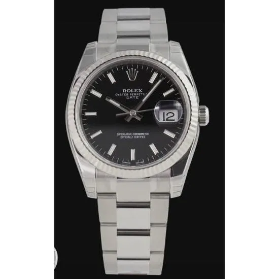 Bracelets GB Rolex Datejust Watch Black Stick Dial Oyster Bracelet Ss Midsize Bracelets GB Rolex Datejust Watch Black Stick Dial Oyster Bracelet Ss Midsize