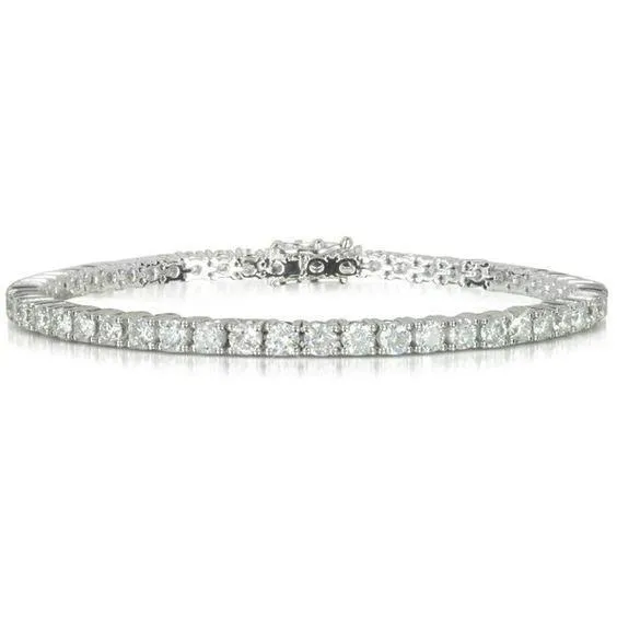 Bracelets GB Tennis Bracelet 6 Carats Round Brilliant Natural Earth Mined Diamonds Prong Setting Bracelets GB Tennis Bracelet 6 Carats Round Brilliant Natural Earth Mined Diamonds Prong Setting