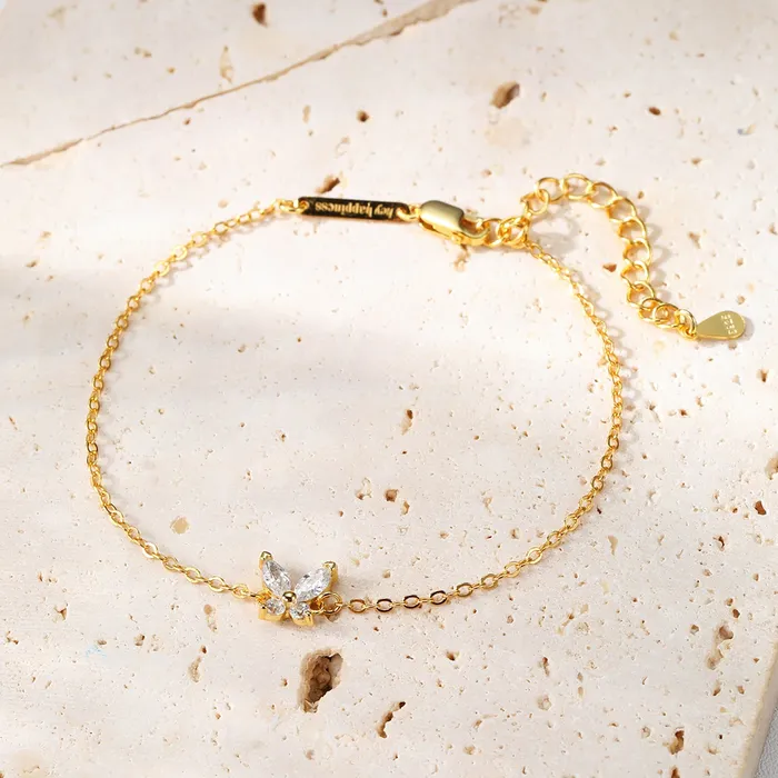 Bracelets Hey Happiness Gemstone Butterfly Charm Bracelet Sterling Silver Bracelets Hey Happiness Gemstone Butterfly Charm Bracelet Sterling Silver