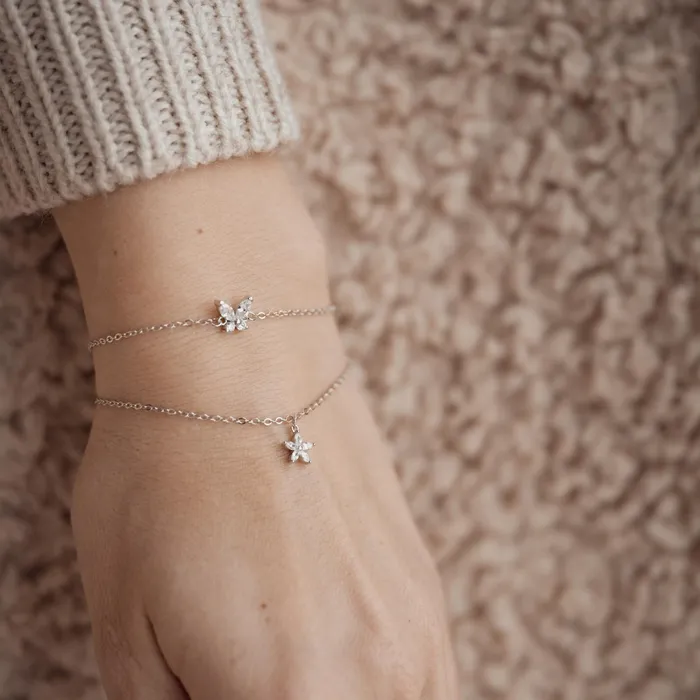 Bracelets Hey Happiness Gemstone Butterfly Charm Bracelet Sterling Silver Bracelets Hey Happiness Gemstone Butterfly Charm Bracelet Sterling Silver