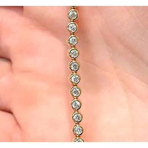 Bracelets Natural Earth Mined Diamond Tennis Bracelet Women Bezel Set 5 Carats Yellow Gold Jewelry GB Bracelets Natural Earth Mined Diamond Tennis Bracelet Women Bezel Set 5 Carats Yellow Gold Jewelry GB
