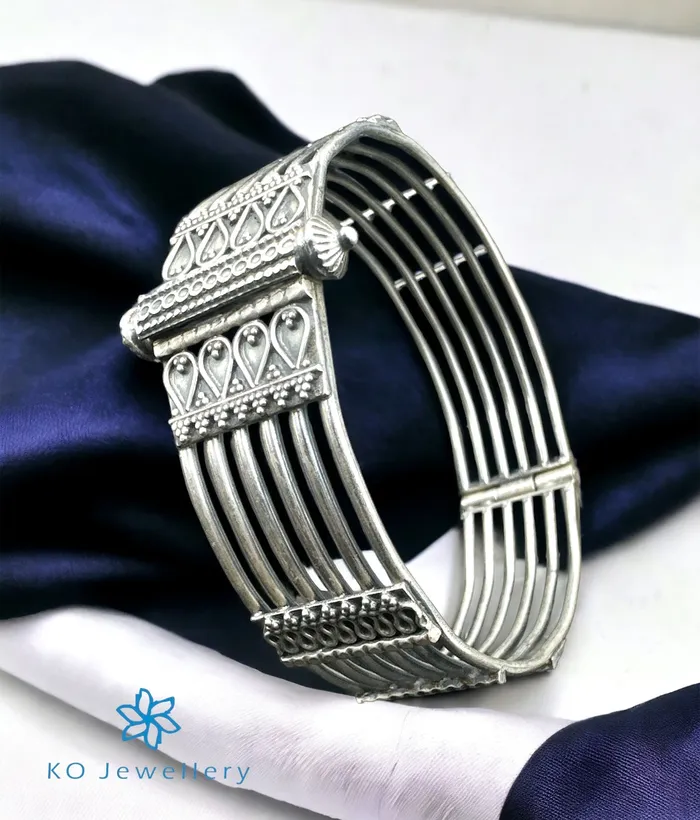 Bracelets The Veda Silver Kada Bracelet 6 layersSize 26 Jaipur