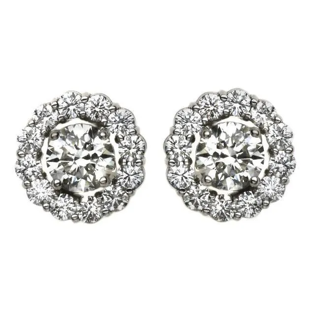 Brilliant Cut Real Natural Earth Mined Diamond Stud Halo Earring 320 Carats White Gold Jewelry GB Earrings Brilliant Cut Real Natural Earth Mined Diamond Stud Halo Earring 320 Carats White Gold Jewelry GB Earrings