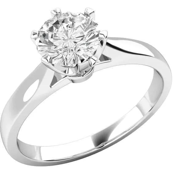 Cathedral Setting Solitaire Round Natural Earth Mined Diamond Anniversary Ring GB Rings Cathedral Setting Solitaire Round Natural Earth Mined Diamond Anniversary Ring GB Rings