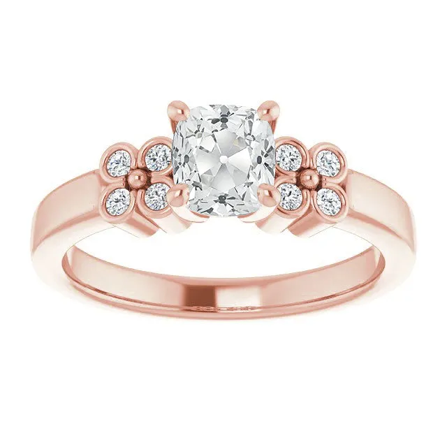 Cushion Old Mine Cut Real Natural Earth Mined Diamond Wedding Ring Flower Style 4 Carats HarryChadEntcom Rings Cushion Old Mine Cut Real Natural Earth Mined Diamond Wedding Ring Flower Style 4 Carats HarryChadEntcom Rings