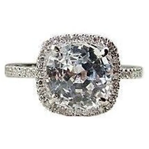 Cushion Old Miner Lab Grown Big Diamond Halo Engagement Ring 10 Ct White Gold 14K GB Rings Cushion Old Miner Lab Grown Big Diamond Halo Engagement Ring 10 Ct White Gold 14K GB Rings