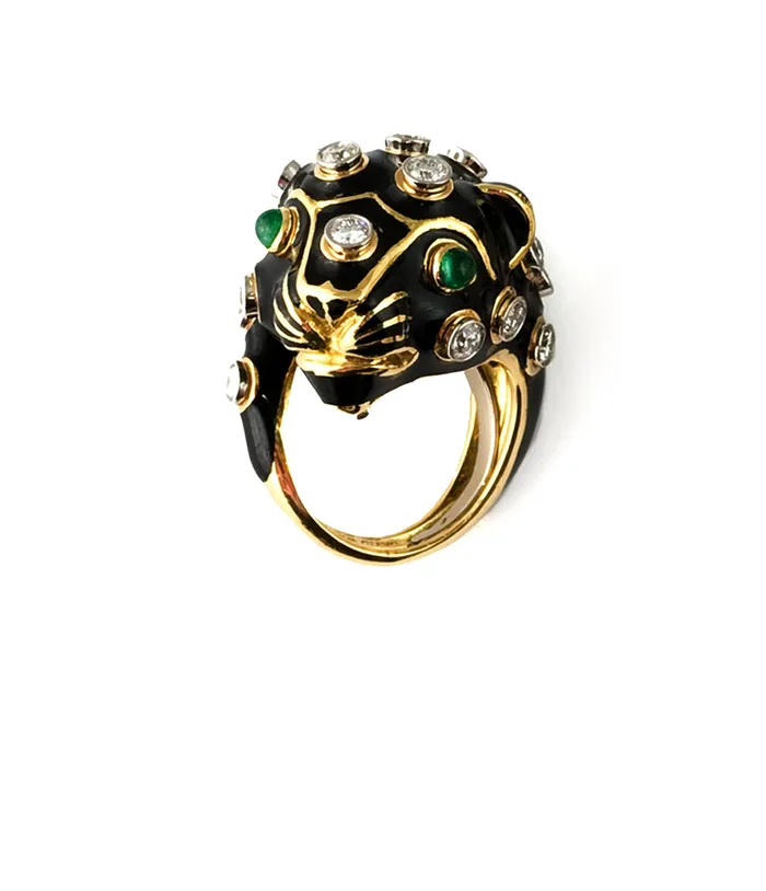 David Webb Workshop Rings Studded Leopard Ring