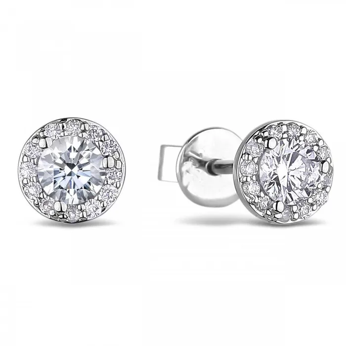 Earrings GB 224 Carats Round Natural Earth Mined Diamond Stud Halo Earring Women Fine Jewelry Earrings GB 224 Carats Round Natural Earth Mined Diamond Stud Halo Earring Women Fine Jewelry