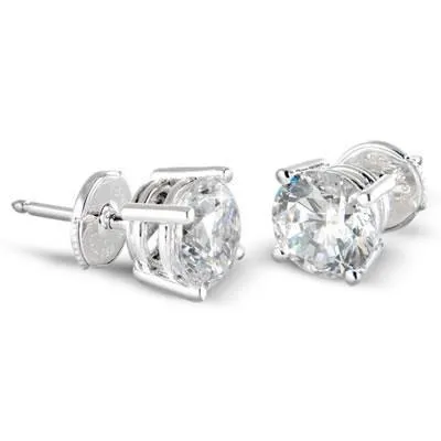 Earrings GB 2 Carats Round Natural Earth Mined Diamond Studs Earring Ladies Jewelry White Gold Earrings GB 2 Carats Round Natural Earth Mined Diamond Studs Earring Ladies Jewelry White Gold