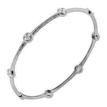 Earrings GB Women Round Natural Earth Mined Diamond Bangle 2 Carats White Gold
