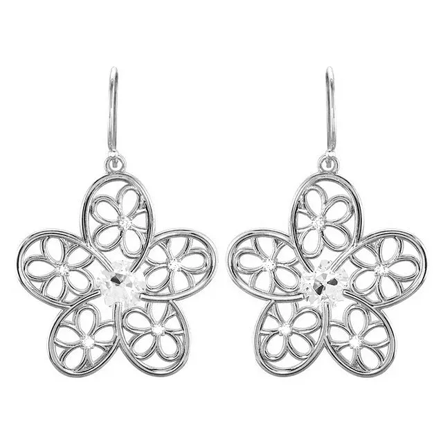 Earrings HarryChadEntcom Flower Drop Earrings 125 Ct White Gold Old Cut Earth Mined Diamond Earrings HarryChadEntcom Flower Drop Earrings 125 Ct White Gold Old Cut Earth Mined Diamond