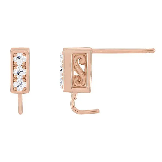 Earrings HarryChadEntcom Old Cut Mined Diamond Stud 3 Ct Round Earrings Rose Gold 14K Earrings HarryChadEntcom Old Cut Mined Diamond Stud 3 Ct Round Earrings Rose Gold 14K