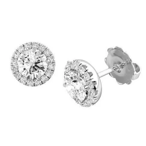Earrings Sparkling Prong Set 350 Carats Natural Earth Mined Diamonds Lady Studs Halo Earrings Gold GB Earrings Sparkling Prong Set 350 Carats Natural Earth Mined Diamonds Lady Studs Halo Earrings Gold GB