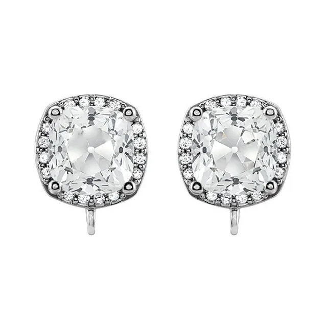 Earrings Stud Earrings 825 Ct Halo Earth Mined Diamond Cushion Old Cut HarryChadEntcom
