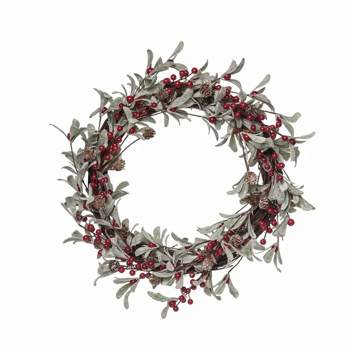 Earrings Transpac Transpac Red Berry Lambs Ear Wreath