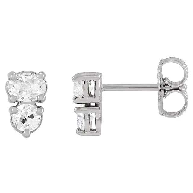 Earth Mined Diamond Stud Earrings Oval and Round Old Cut White Gold 7 Carats HarryChadEntcom Earrings Earth Mined Diamond Stud Earrings Oval and Round Old Cut White Gold 7 Carats HarryChadEntcom Earrings