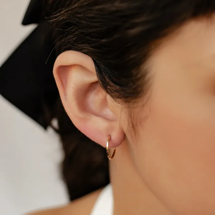 Eternal Hoop Earrings 14K Gold Hey Happiness Earrings Eternal Hoop Earrings 14K Gold Hey Happiness Earrings