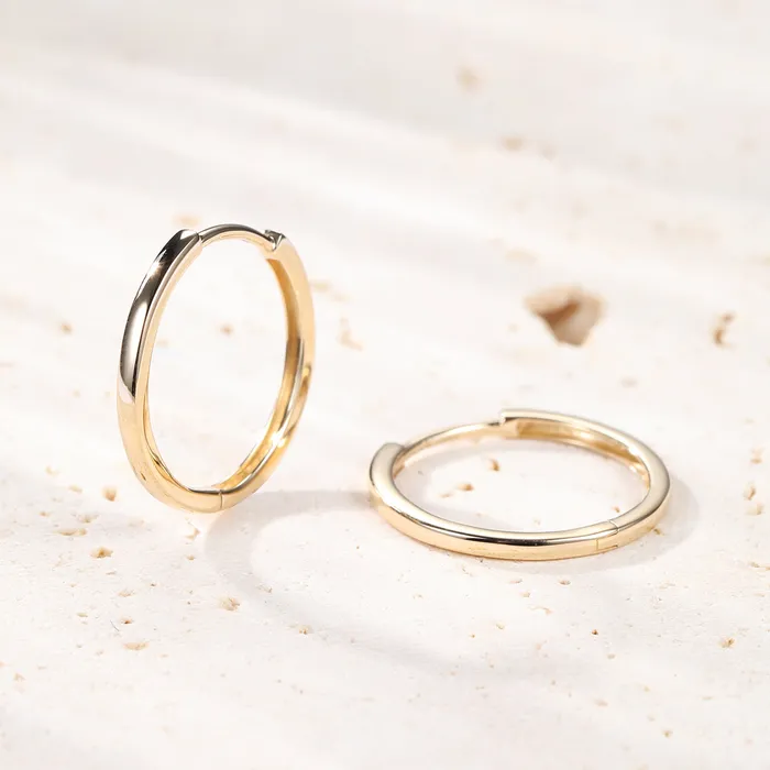 Eternal Hoop Earrings 14K Gold Hey Happiness Earrings Eternal Hoop Earrings 14K Gold Hey Happiness Earrings