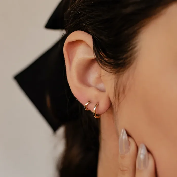 Eternal Hoop Earrings 14K Gold Hey Happiness Earrings Eternal Hoop Earrings 14K Gold Hey Happiness Earrings