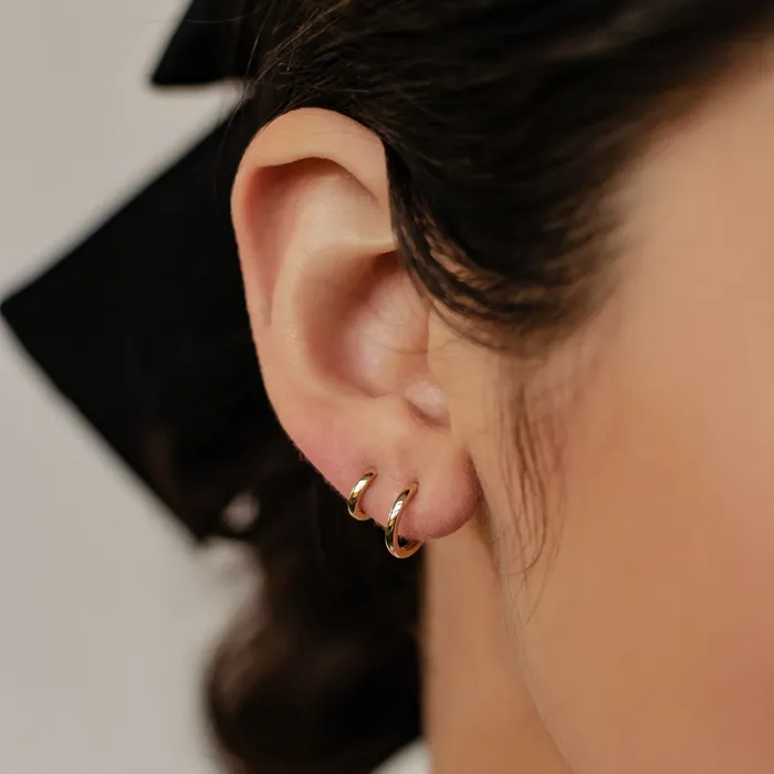 Eternal Hoop Earrings 14K Gold Hey Happiness Earrings Eternal Hoop Earrings 14K Gold Hey Happiness Earrings