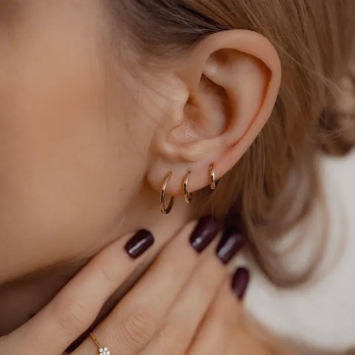 Eternal Hoop Earrings 14K Gold Hey Happiness Earrings Eternal Hoop Earrings 14K Gold Hey Happiness Earrings