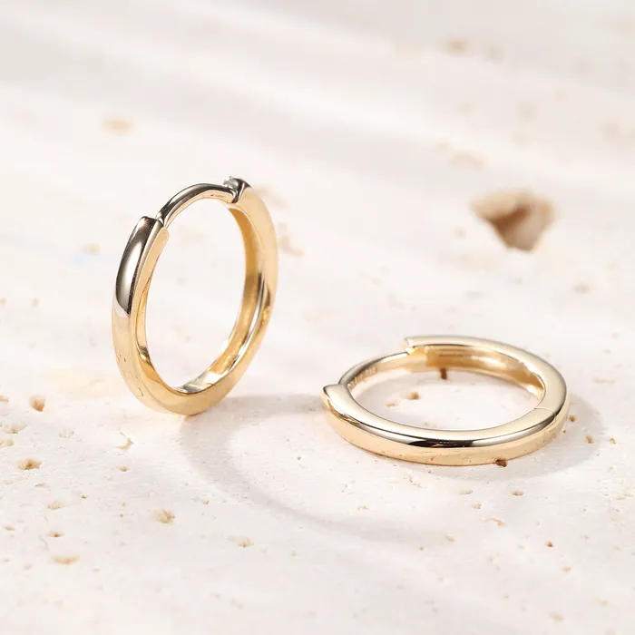 Eternal Hoop Earrings 14K Gold Hey Happiness Earrings Eternal Hoop Earrings 14K Gold Hey Happiness Earrings