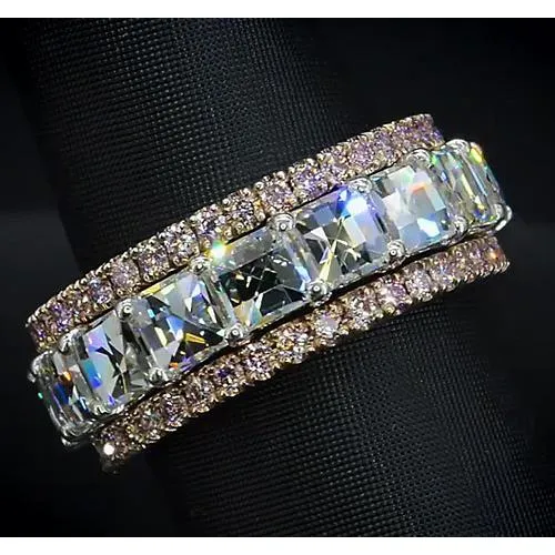 Eternity Wedding Band 920 Carats Two Tone Women Jewelry GB Rings