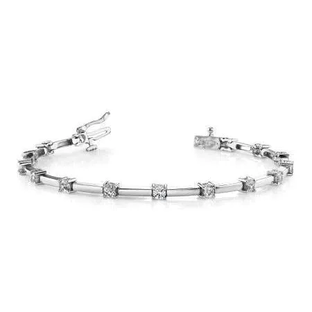 GB 2 Carat Brilliant Cut Natural Earth Mined Diamond Bracelet Bracelets