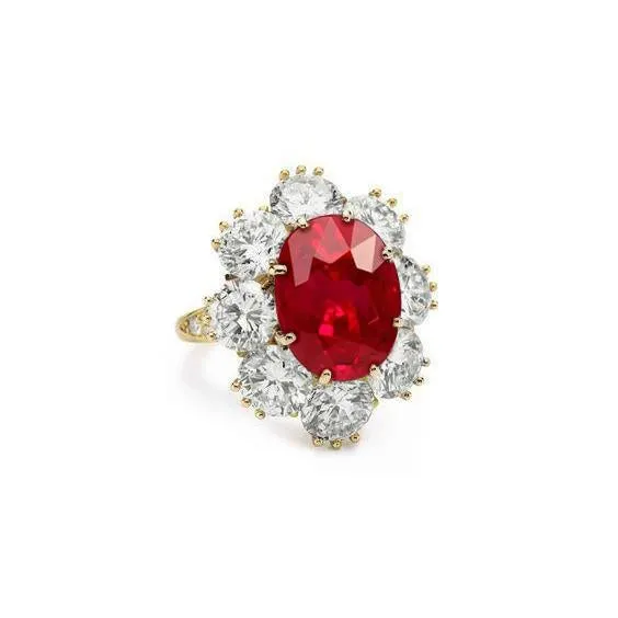 GB 375 Ct Prong Set Ruby And Natural Earth Mined Diamonds Wedding Ring Gold Yellow 14K Rings GB 375 Ct Prong Set Ruby And Natural Earth Mined Diamonds Wedding Ring Gold Yellow 14K Rings
