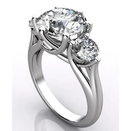 GB 451 Carats Round 3 Stone Natural Earth Mined Diamond Engagement Ring Trellis Style Rings GB 451 Carats Round 3 Stone Natural Earth Mined Diamond Engagement Ring Trellis Style Rings
