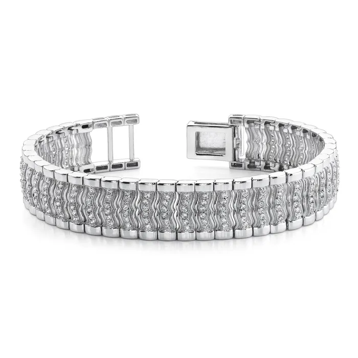 GB Bracelets Men 14K White Gold Round Cut 6 Carats Natural Earth Mined Diamond Bracelet GB Bracelets Men 14K White Gold Round Cut 6 Carats Natural Earth Mined Diamond Bracelet