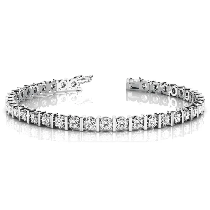GB Bracelets Round Natural Earth Mined Diamonds Tennis Bracelet WG 14K 570 Carats GB Bracelets Round Natural Earth Mined Diamonds Tennis Bracelet WG 14K 570 Carats
