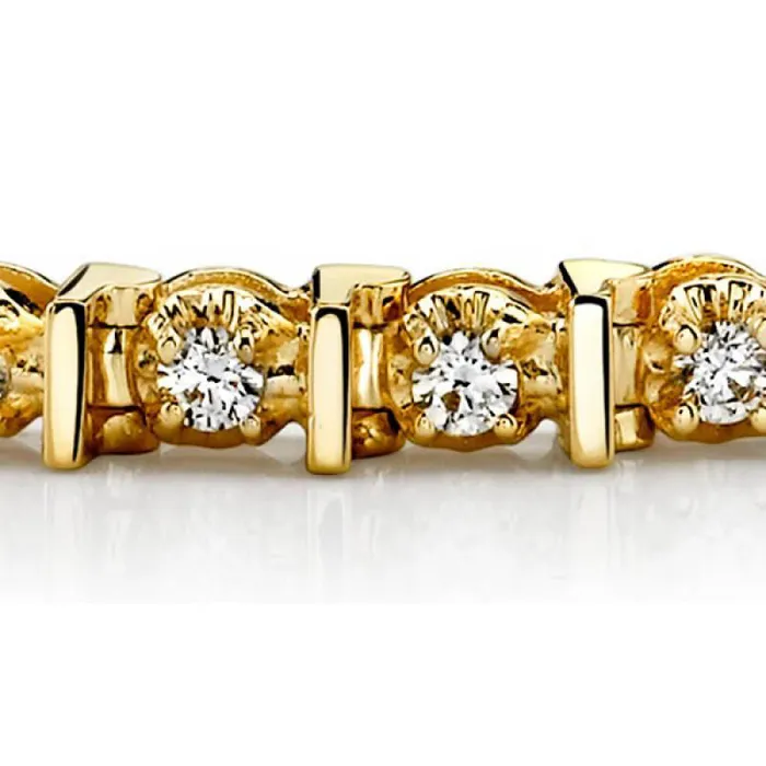 GB Bracelets Yellow Gold 14K Natural Earth Mined Diamonds Basic Tennis Bracelet 2 Carats GB Bracelets Yellow Gold 14K Natural Earth Mined Diamonds Basic Tennis Bracelet 2 Carats